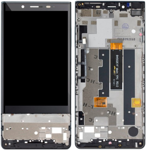 For BlackBerry KEY2 LE / Lite (BBE100 series) Display LCD With Frame Slate Gray (Refurbished) (Slate)