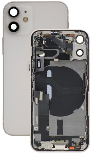 For Apple iPhone 12 Mini Rear Housing With Pulled Small Parts White (OEM)