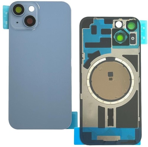For Apple iPhone 14 Back Cover With Steel Plate & Magnet Blue (ORG)
