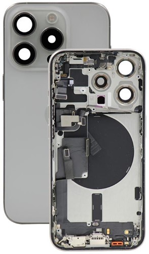 For Apple iPhone 15 Pro Rear Housing With Small Parts White (Pulled)
