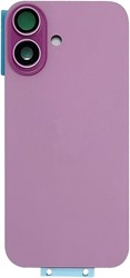 For Apple iPhone 16 Plus  Back Cover incl. Camera Lens and Pulled Flash Light, Wireless Charging (NFC) + Adhesive Tape – EU Version Pink (ORG)