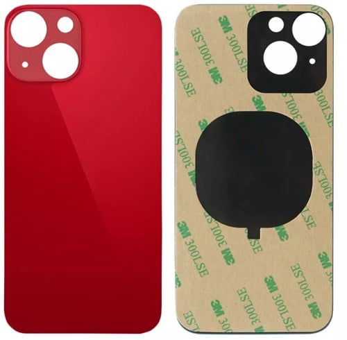 For Apple iPhone 13 Mini Big hole Back Glass Red (OEM)