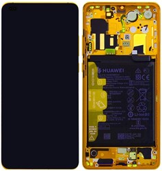 Huawei P40 Display LCD Complete With Frame Including Battery Gold (Service-Pack)