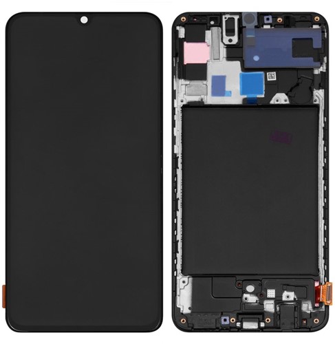 Samsung Galaxy A70 (A705F) Display LCD With Frame Black Original Size (OLED)