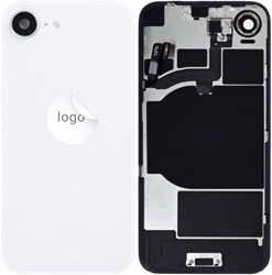 For Apple iPhone 16e Back Cover incl. Camera Lens and Flash Light, Wireless Charging (NFC) White (Pulled)
