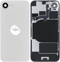 For Apple iPhone 16e Back Cover incl. Camera Lens and Flash Light, Wireless Charging (NFC) White (Pulled)