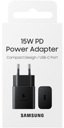Wall Charger Samsung 15W, 1x Type-C Black EP-T1510NBEGEU (EU Blister)