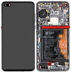 Huawei P40 Display LCD Complete With Frame Including Battery Black (Service-Pack)