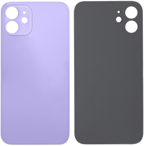 For Apple iPhone 12 Big Hole Back Glass Purple (OEM)
