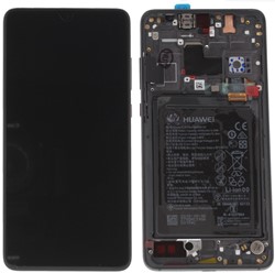 Huawei Mate 20 Display LCD Complete + Battery Black 02352ETG (Service-Pack)