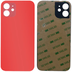 For Apple iPhone 12 Big Hole Back Glass Red (OEM)