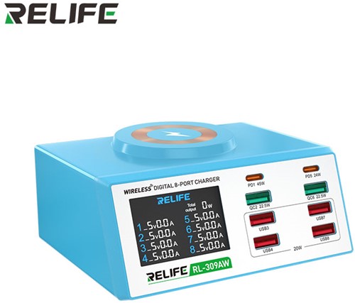 RELIFE (RL-309AW) Wireless Digital Display 8 Port Charger-2