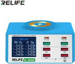 RELIFE (RL-309AW) Wireless Digital Display 8 Port Charger