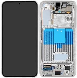 Samsung Galaxy S22 (S901B) Display LCD Complete With Frame White (Service Pack)