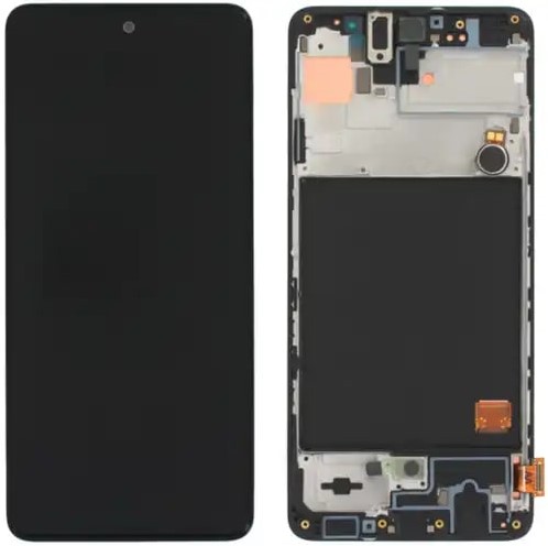 Samsung Galaxy A51 (A515F) Display LCD Complete Black with Frame Original Size (OLED)