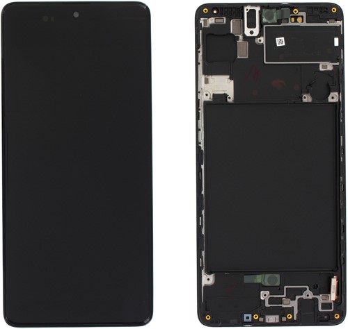 Samsung Galaxy A71 (SM-A715F) Display LCD Complete With Frame Black (Service-Pack)