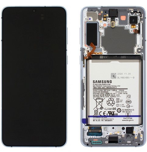 Samsung Galaxy S21 Plus 5G (G996B) Display LCD Complete + Battery Phantom Silver (Service Pack)