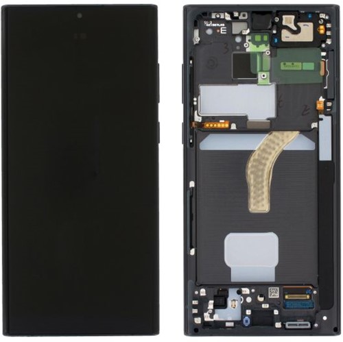 Samsung Galaxy S22 Ultra (S908B) Display LCD Complete With Frame Phantom Black (Service Pack)