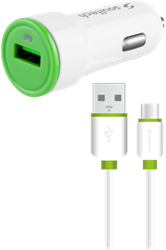 Soultech 2.1A Car Charger with Type-C Cable SC324B White+Green