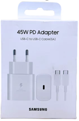 Samsung Adapter USB-C 45W With USB-C TO -C Cable (5A) White (Top Blister)