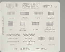 Display IC Reballing Stencil for iPhone 11–16 Series (IPDY:1 BGA) (Amaoe)