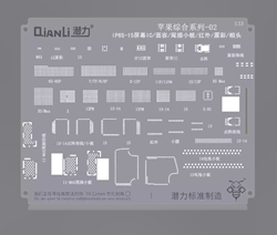 Bumblebee Stencil (QS533) Apple CPU 02-IP6S-15 Display IC / face ID / Tail plug / Infrared Camera / True tone / Camera (Qianli)