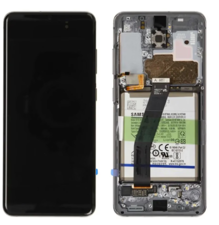 Samsung Galaxy S20 4G (G980F), S20 5G (G981B) Display LCD Complete With Frame Including Battery, Without Camera) Cosmic Gray (Service Pack)