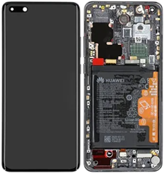 Huawei Mate 40 Pro (NOH-NX9) Display LCD Complete + Battery Black (Service-Pack)