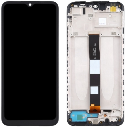 Xiaomi Redmi 9A, 9C, 9AT, 9C NFC (2020, 10A (2022) Display LCD Complete with Frame Black (Service-Pack)