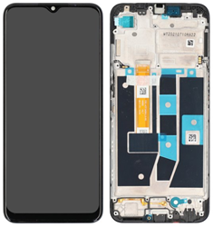 OPPO A16, A16s Display LCD Complete With Frame Black (OEM-Equivalent)
