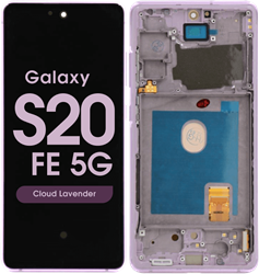Samsung Galaxy S20 FE (G780F), S20 FE (G781B) Display LCD Complete With Frame Including Antenna Cloud Lavender (Service Pack-Assembled)