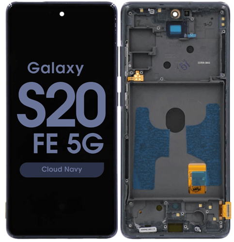 Samsung Galaxy S20 FE 4G (G780F), S20 FE 5G (G781B) Display LCD Complete With Frame Cloud Navy (Service Pack-Assembled)