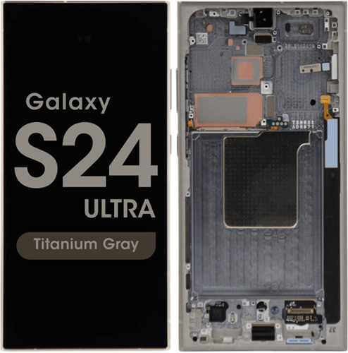 Samsung Galaxy S24 Ultra (S928B) Display LCD Complete with Frame Titanium Gray (Service Pack-Assembeld)