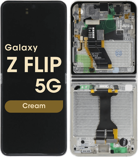 Samsung Galaxy Z Flip 5 (SM-F731B) Display LCD Inner Complete With Frame Cream (Service-Pack)