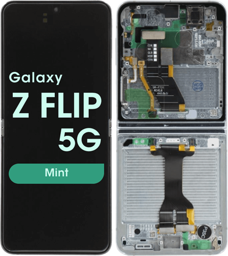 Samsung Galaxy Z Flip 5 (SM-F731B) Display LCD Inner Complete With Frame Green, Blue, Grey, Yellow (Service Pack-Assembled)