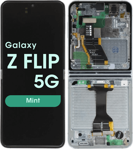 Samsung Galaxy Z Flip 5 (SM-F731B) Display LCD Inner Complete With Frame Green, Blue, Grey, Yellow (Service-Pack)