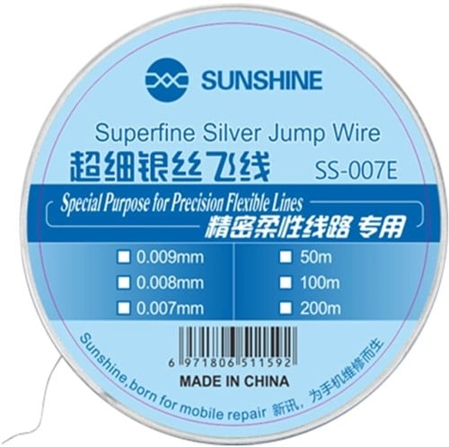 SUNSHINE (SS-007E) Superfine Silver Jumper Wire (0.007mm,200m)