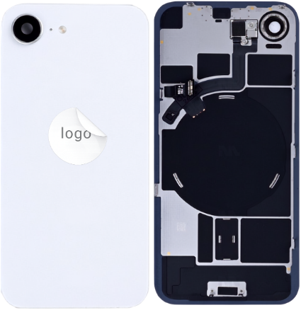 For Apple iPhone 17e Back Cover incl. Camera Lens and Flash Light, Wireless Charging (NFC) White (Pulled B)